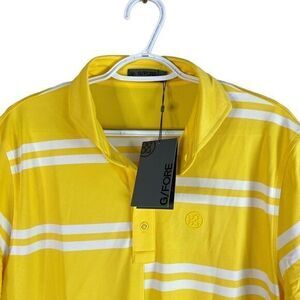 NEW G/FORE Offset Stripe Tech Pique Golf Polo Mens L Cyber‎ Modern Spread $120